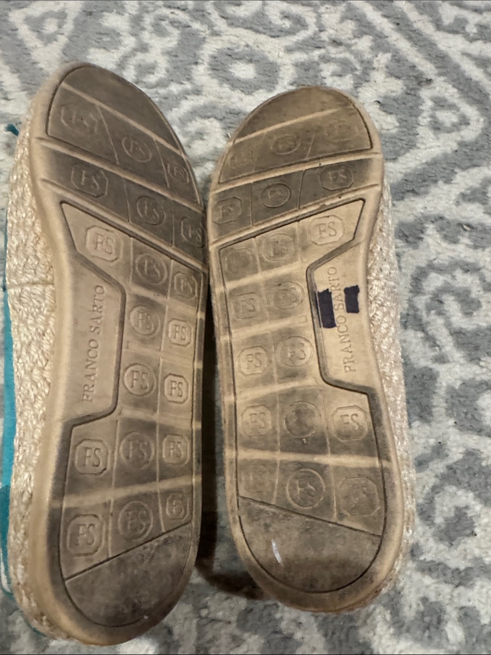 Franco Sarto Teal Suede Moccasin Loafers with White Trim - Picture 6 of 6